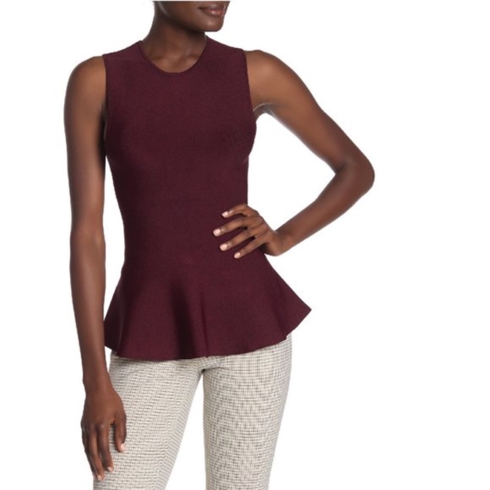 Theory Peplum Jewel Neck Tank Top